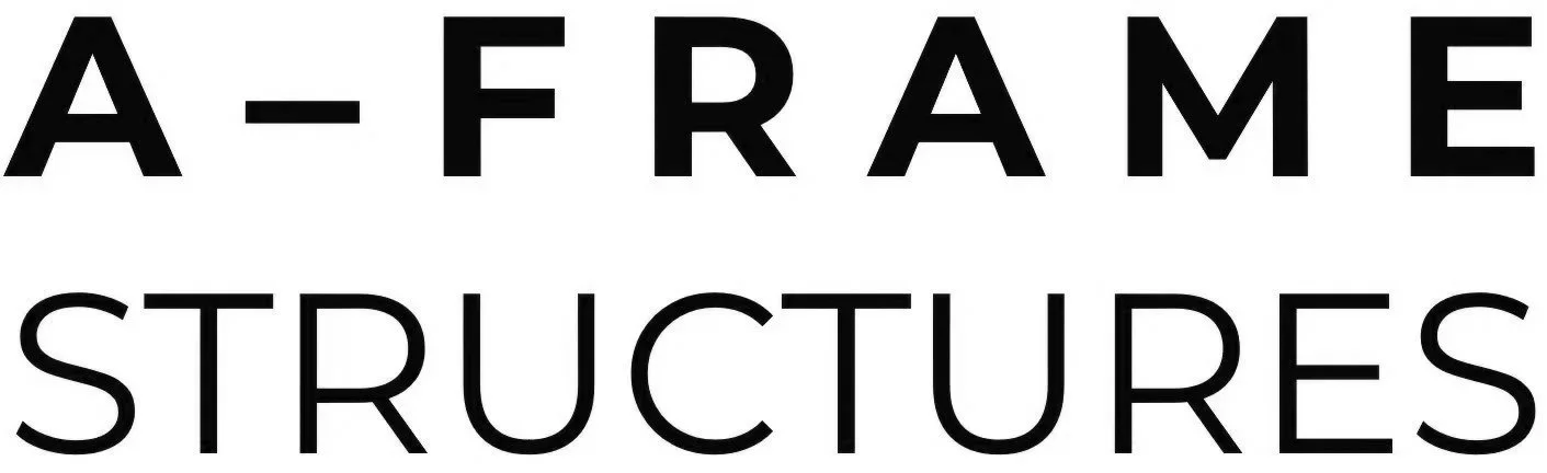 Text that reads "A-Frame Structures" in large black font on a white background.