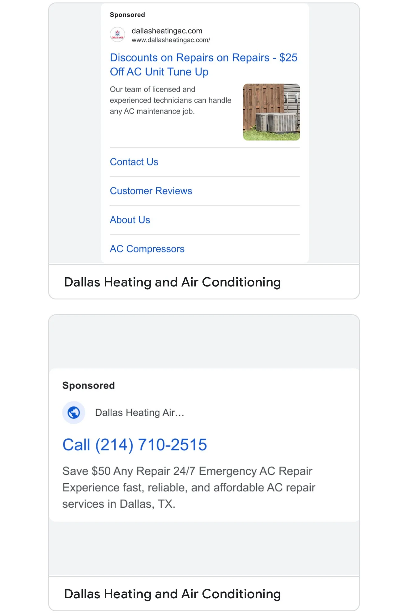 Dallas Heating And Air Conditioning Screenshot Google Ads (4).jpg