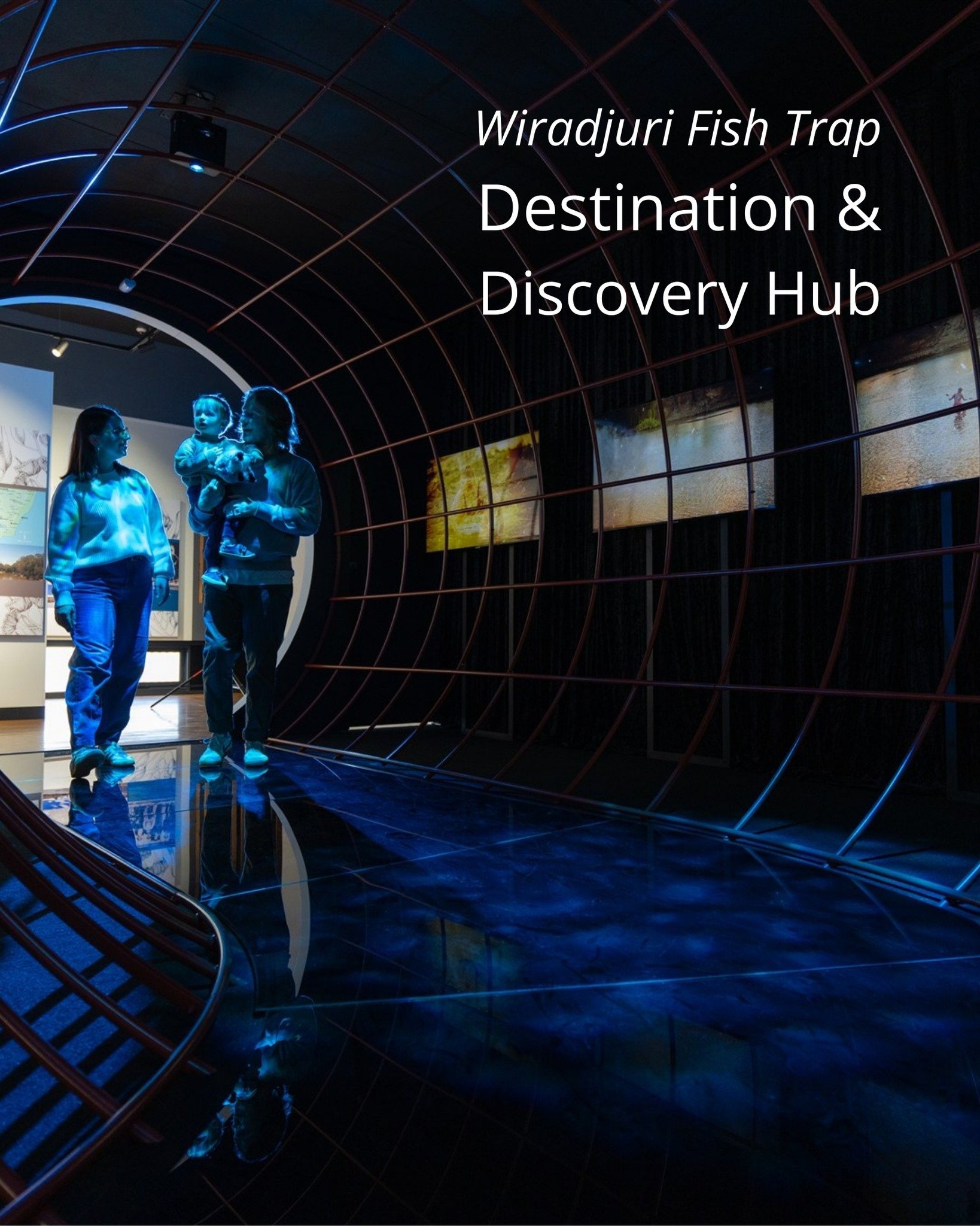 Beneath 𝘔𝘢𝘳𝘳𝘢𝘮𝘣𝘪𝘥𝘺𝘢, stories unfold... Past and present; culture and science 🌊 

Step beneath the surface of the Murrumbidgee River and into a Wiradjuri fish trap, where sound, light, and moving imagery reveal ancient knowledge, cultural 