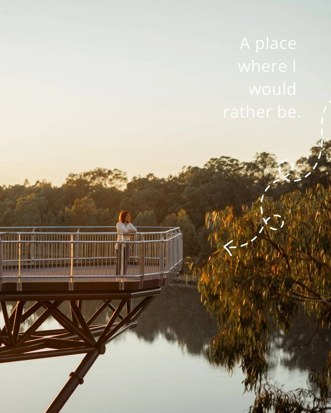 If you need us, we'll be here: high in the treetops, taking in the view...

Pictured: the Skywalk overlooking Lake Talbot, Narrandera NSW. 

&bull;&bull;&bull;
#Narrandera #Skywalk #Travel #VisitRiverina