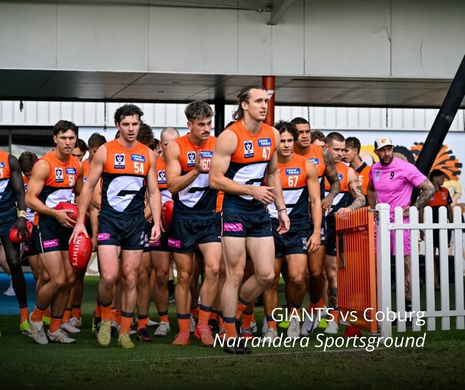 GIANTS vs Coburg 🧡⚔️🦁 

GIANTS and Coburg go head-to-head in a Smithy&rsquo;s VFL game on Sunday, 5 July 2026 at the Narrandera Sportsground.

&bull;&bull;&bull;
#Narrandera #VFL #visitriverina @visitriverina