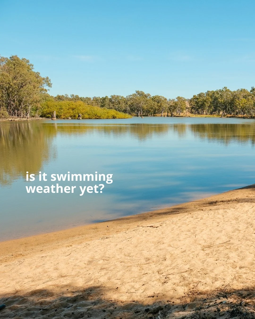 would be rude to stay dry tbh ☀️💦 a little sunshine, a little sand, a little spot by the creek to call your own. 

📍 five-mile reserve, narrandera, nsw

&bull;&bull;&bull;
#Narrandera #Summer #Beach #Australia #Roadtrip