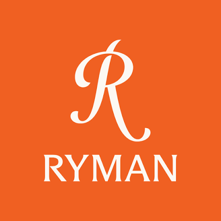 Ryman Healthcare logo with a stylized 'R' and the name in orange and white letters.