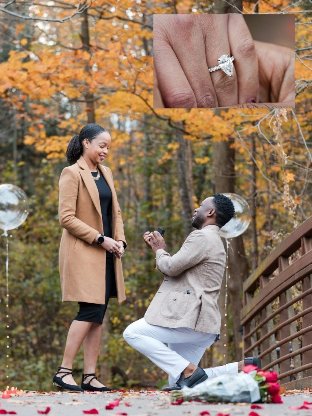 A proposal that took weeks of planning, a full day of misdirection, and about thirty seconds on a bridge in Lowville Park to come together.
The best surprises always look effortless from the outside.
Autumn light. Red roses. A yes.

#torontoproposalp