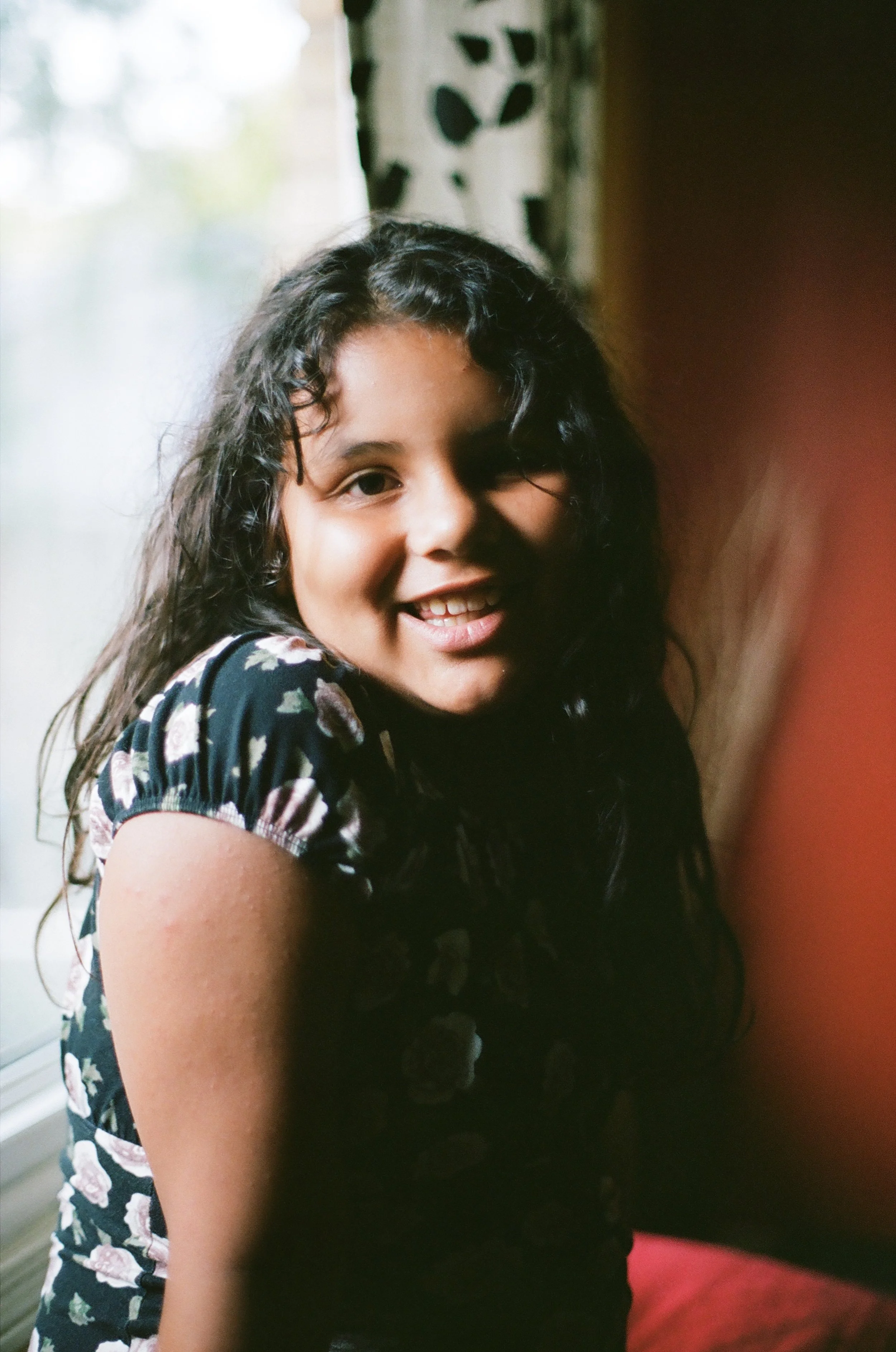 Misha, my big girl, just having fun taking portraits around the house - Kodak Portra 400