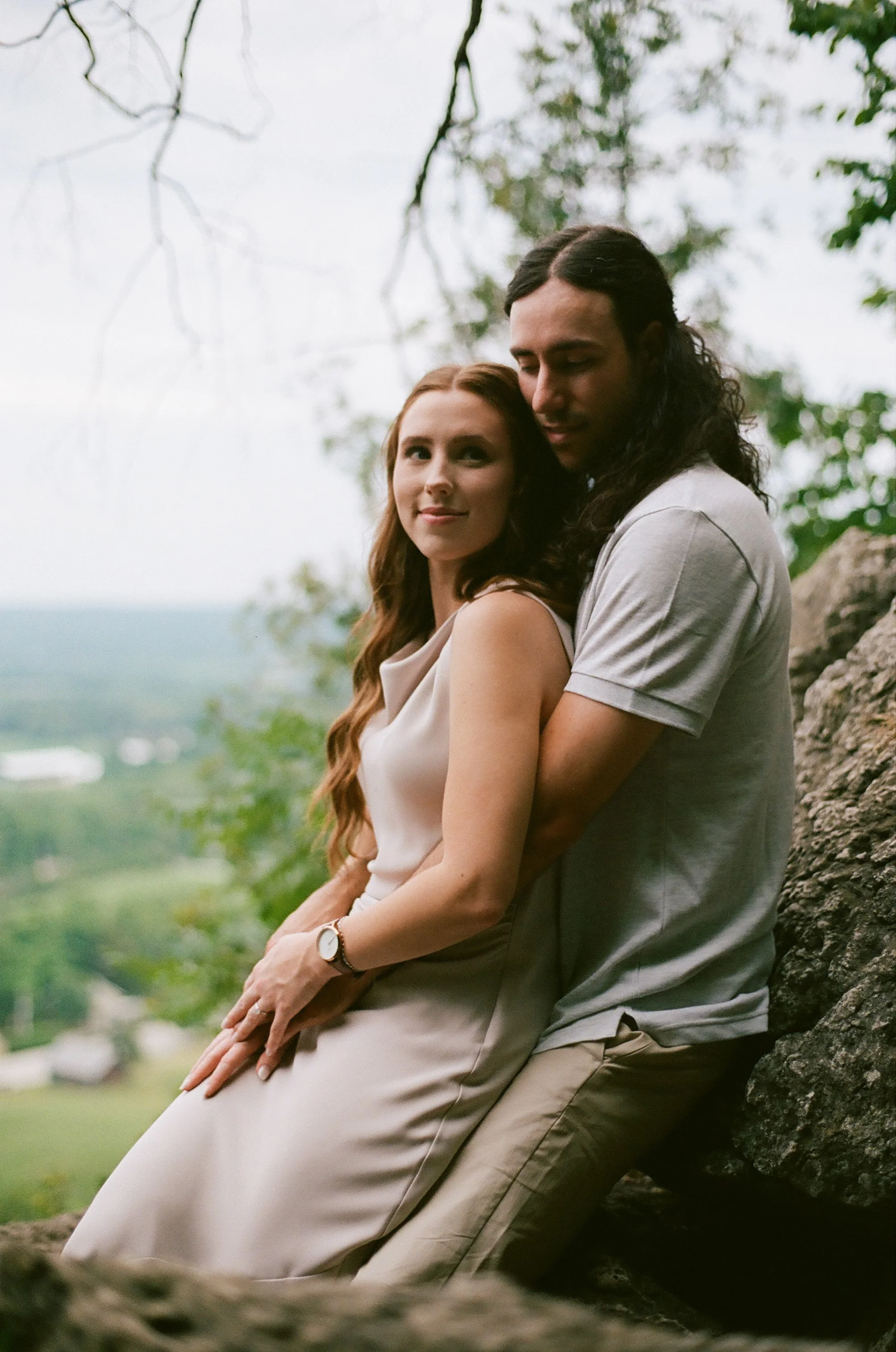 My first professional film shoot, Alanna & Spencer's Engagement - Shot on Kodak Portra 400 - indoors and outdoors, ambient lighting only