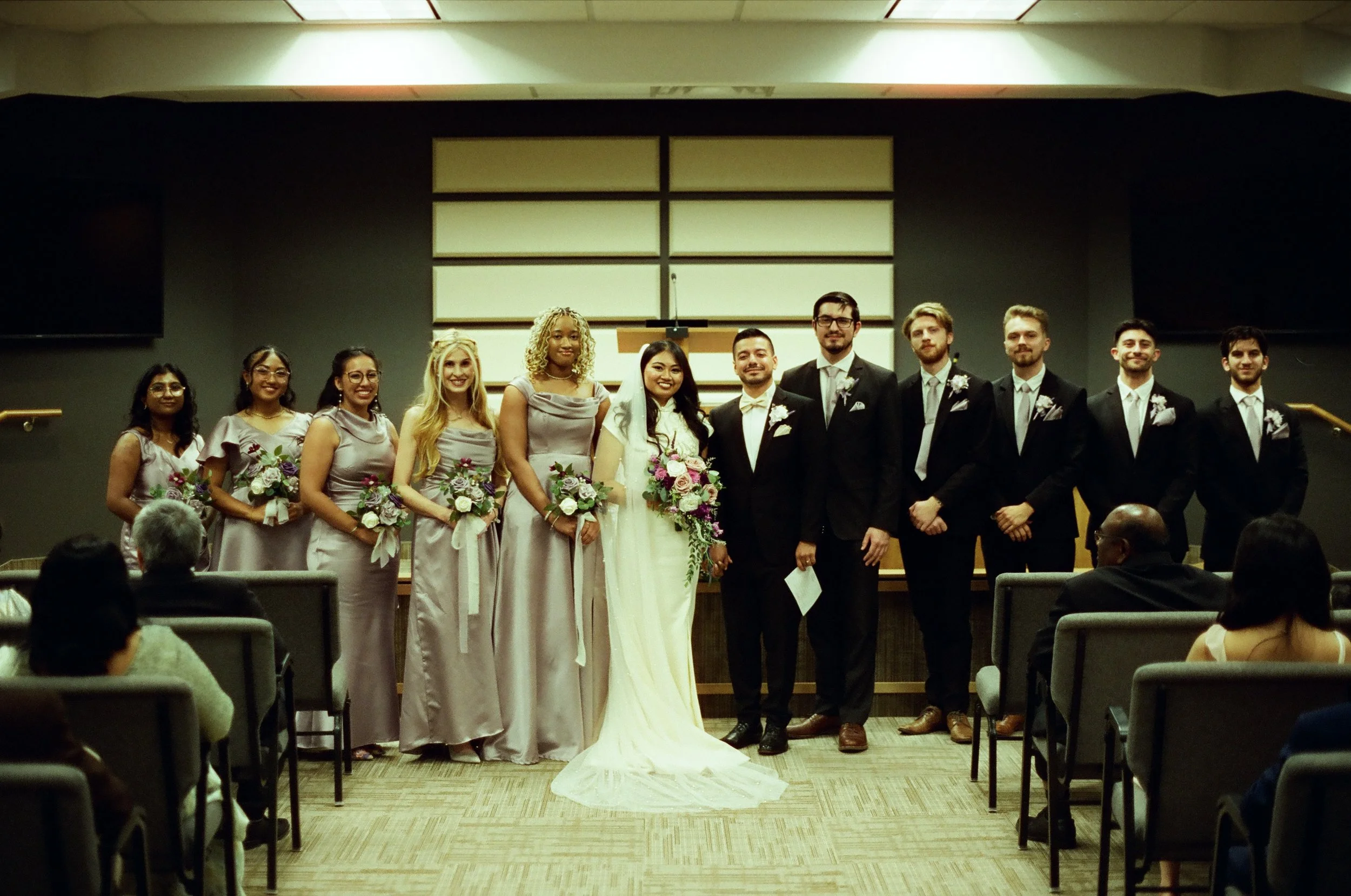 Theodora & Alejandro's Wedding - Shot with CineStill 200D - indoors and outdoors, ambient lighting only

Lo-fi colour cast with red halation