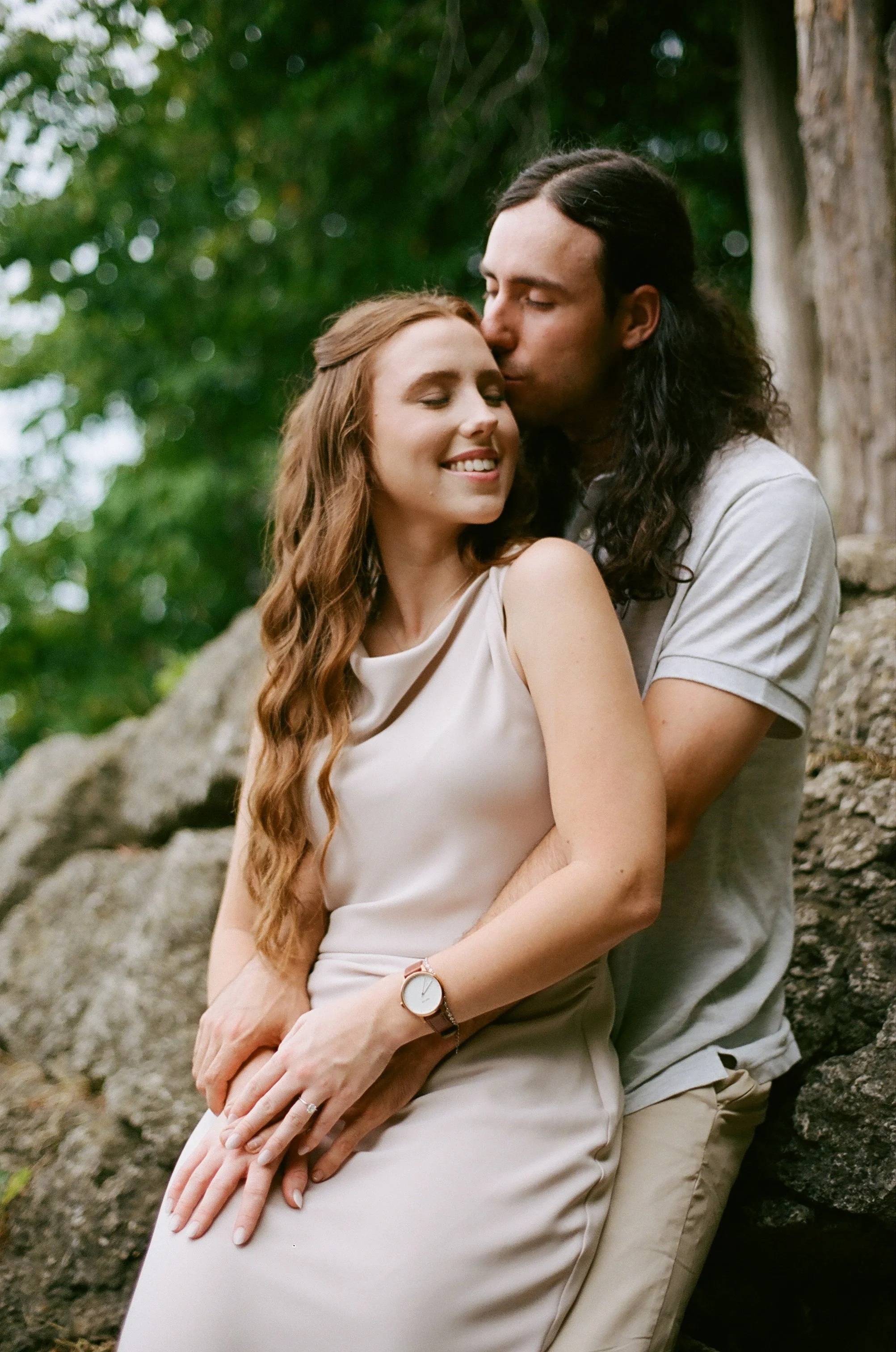 My first professional film shoot, Alanna & Spencer's Engagement - Shot on Kodak Portra 400 - indoors and outdoors, ambient lighting only