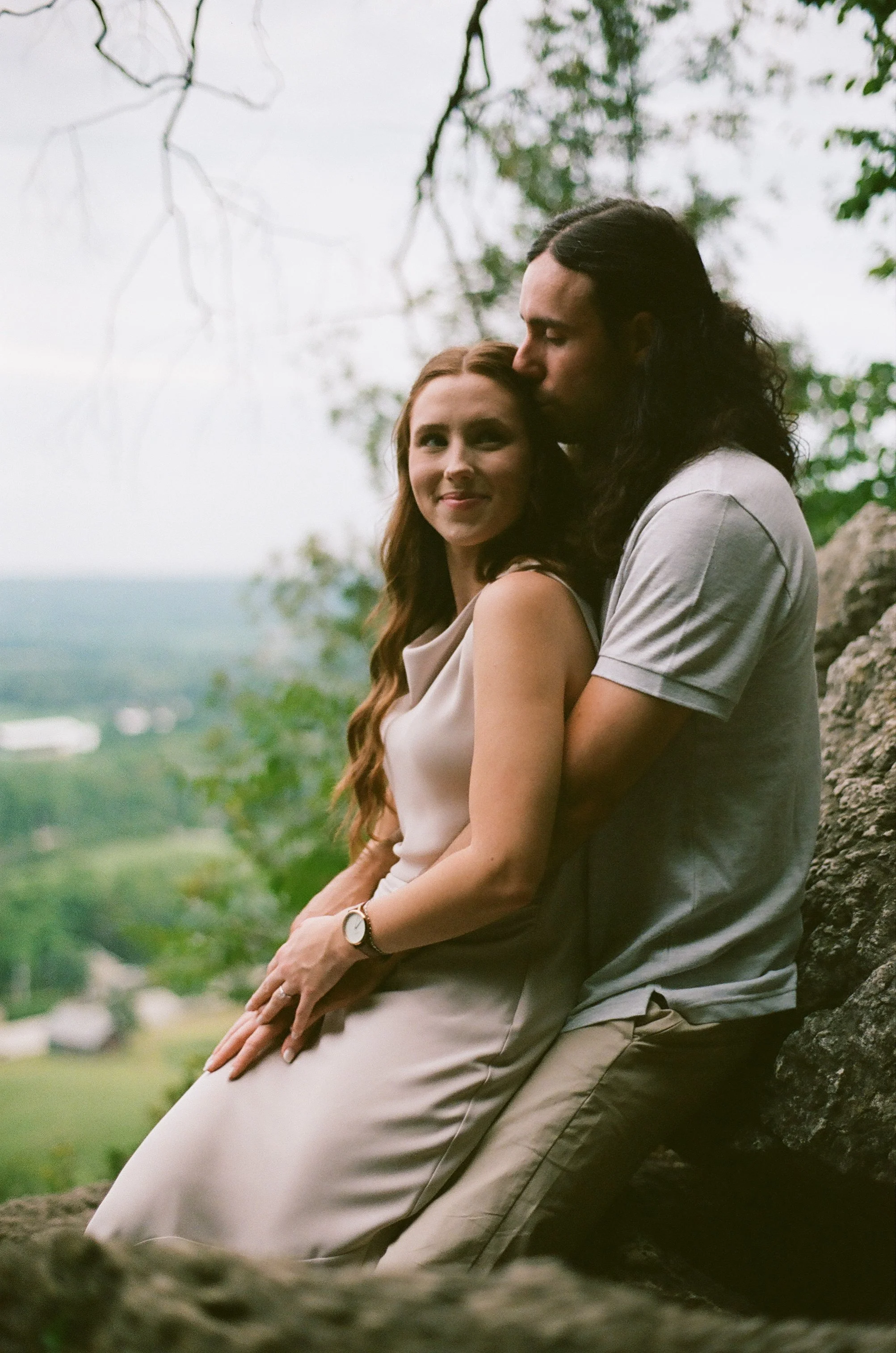 My first professional film shoot, Alanna & Spencer's Engagement - Shot on Kodak Portra 400 - indoors and outdoors, ambient lighting only