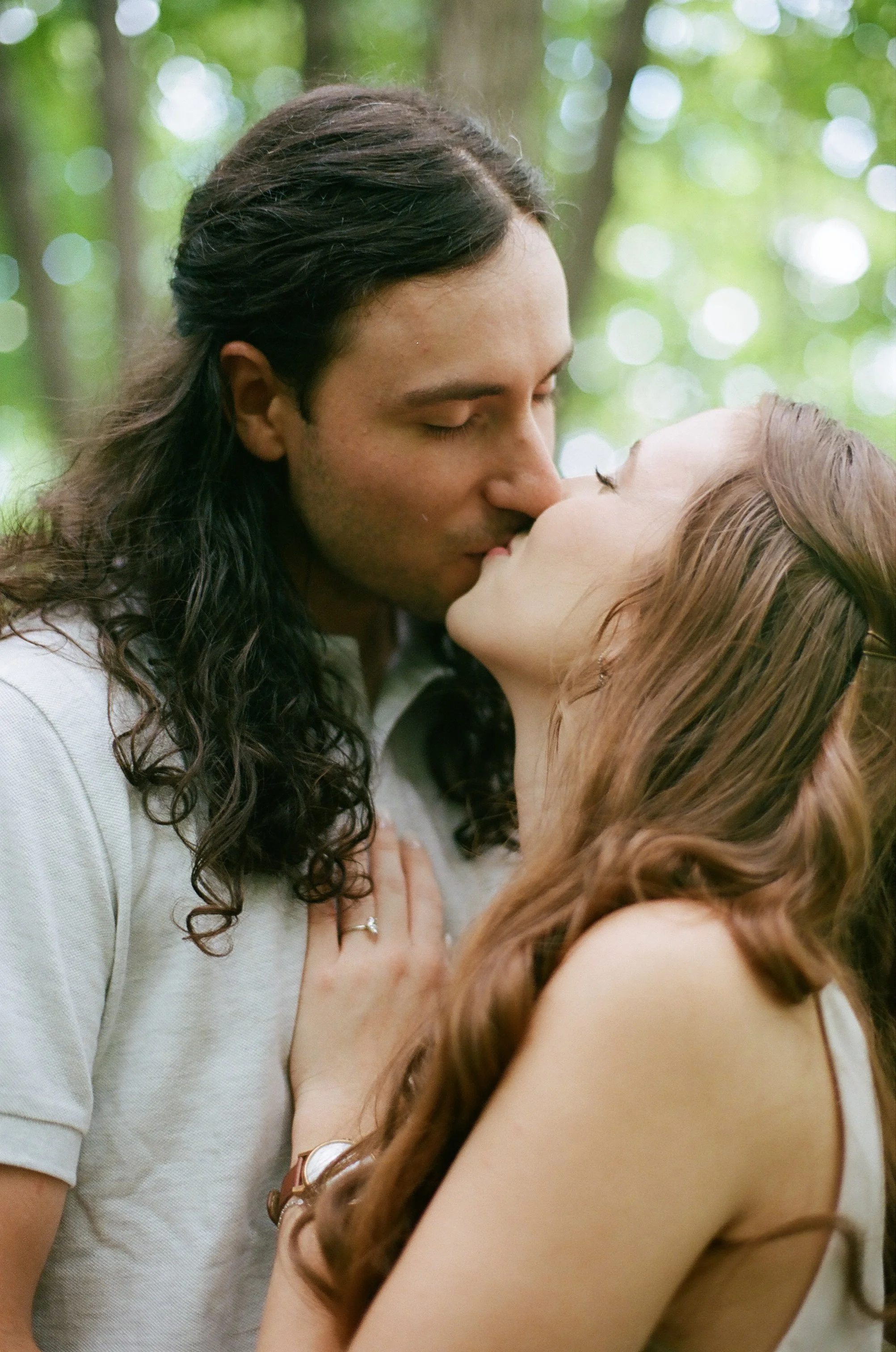 My first professional film shoot, Alanna & Spencer's Engagement - Shot on Kodak Portra 400 - indoors and outdoors, ambient lighting only