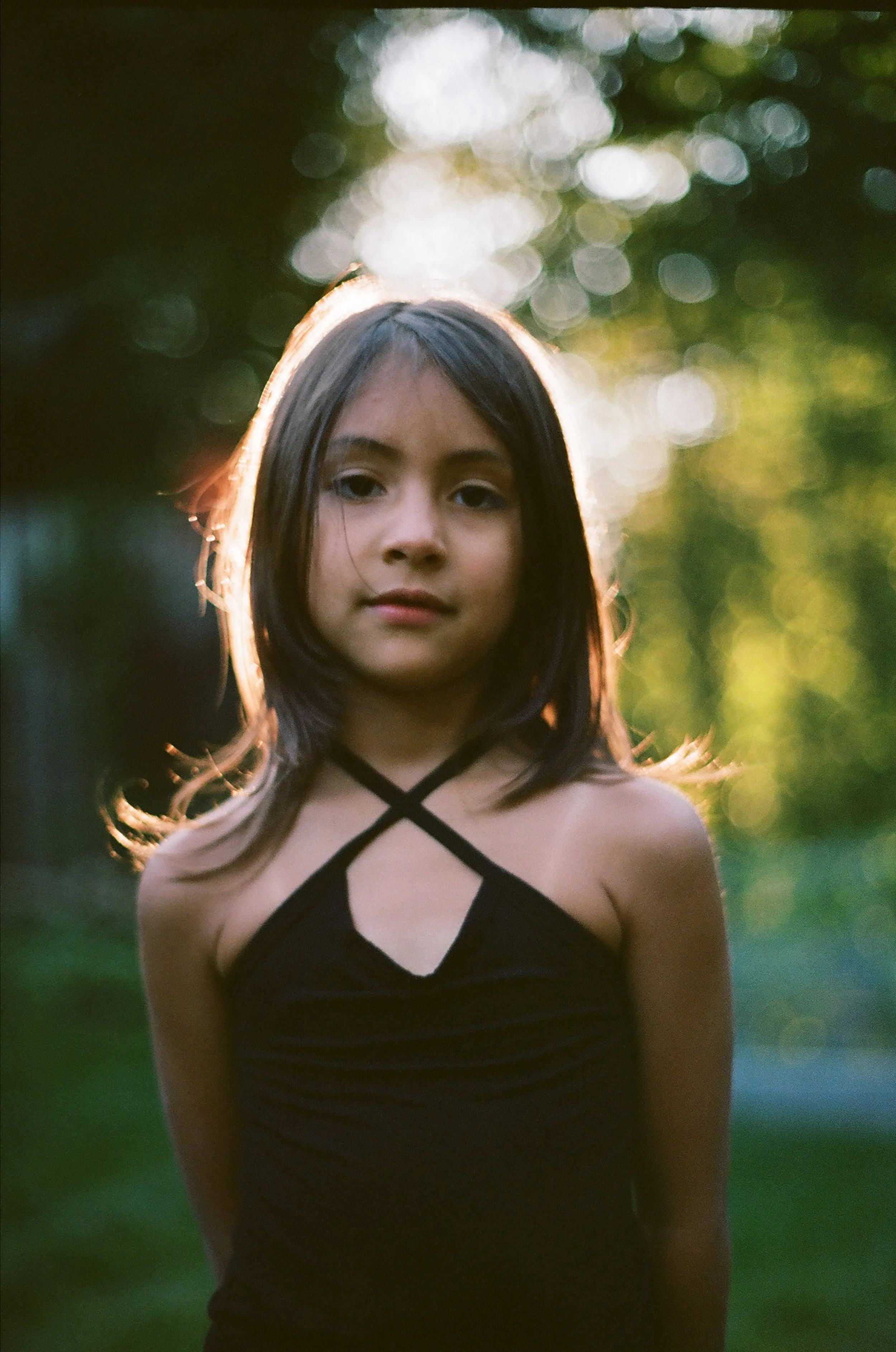 Alexis, my little girl, just having fun taking portraits around the house - Kodak Portra 400