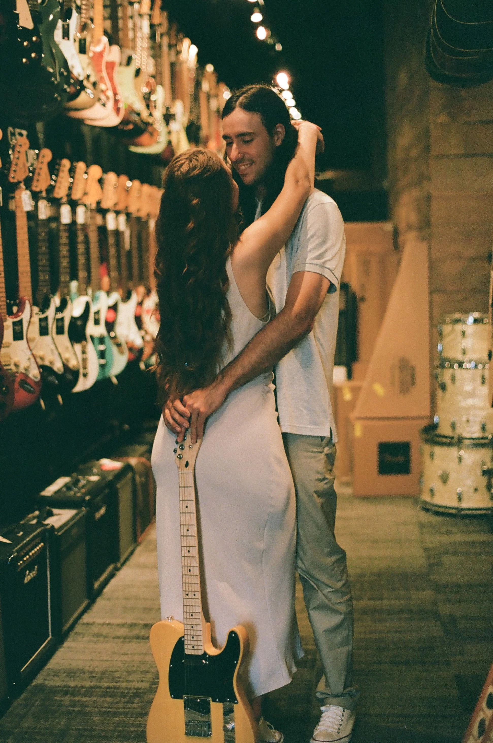 My first professional film shoot, Alanna & Spencer's Engagement - Shot on Kodak Portra 400 - indoors and outdoors, ambient lighting only
I love the extra faded shadows here