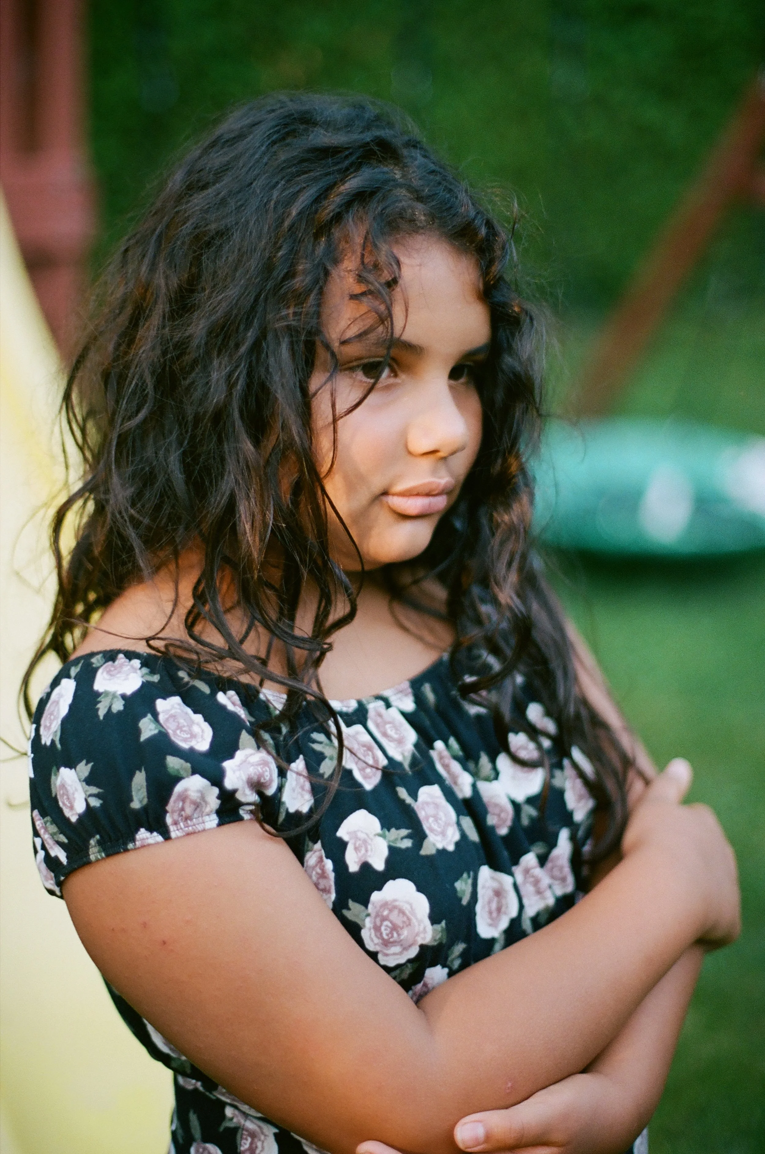 Misha, my big girl, just having fun taking portraits around the house - Kodak Portra 400