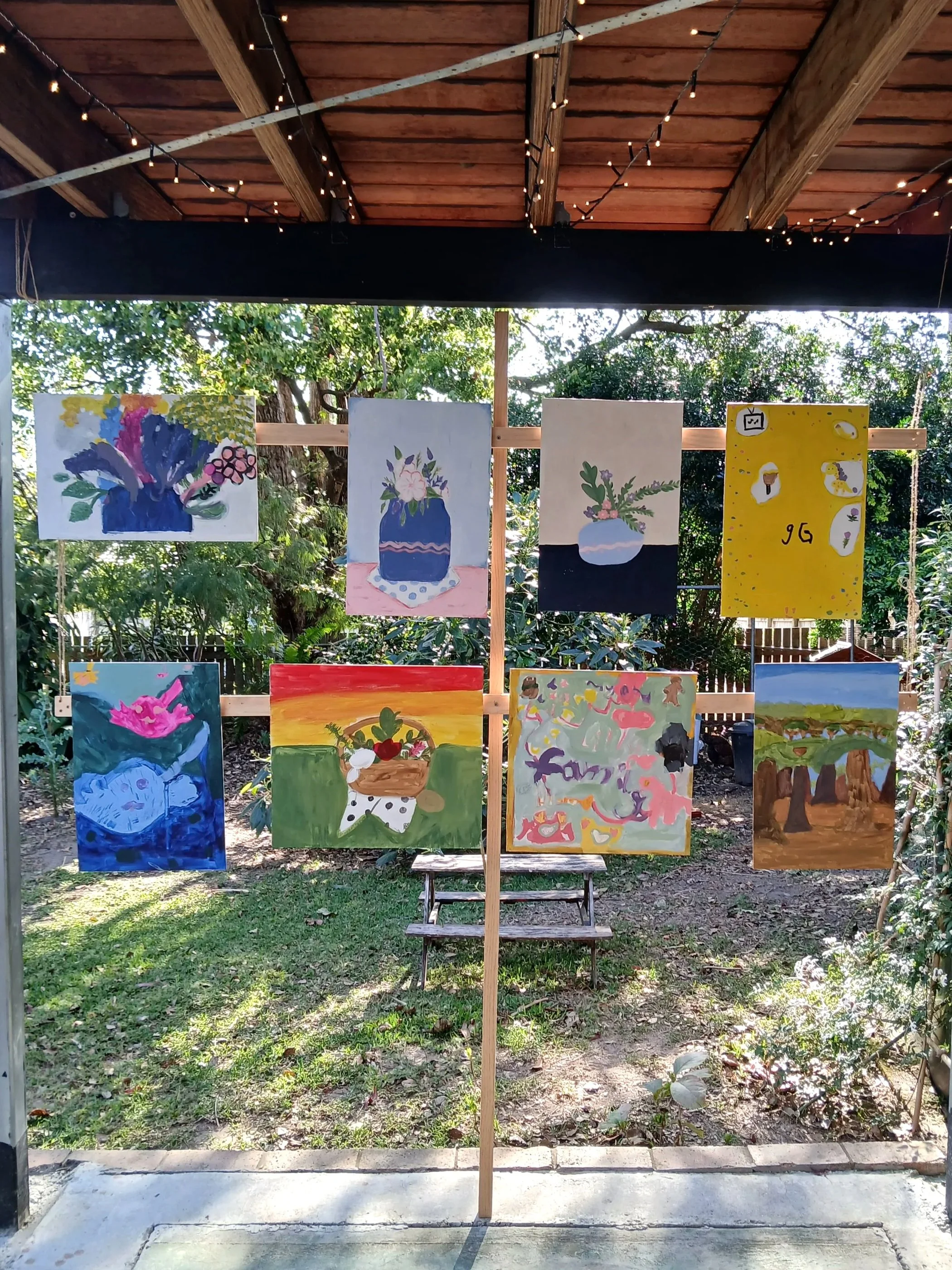 Artworks displayed in garden exhibition