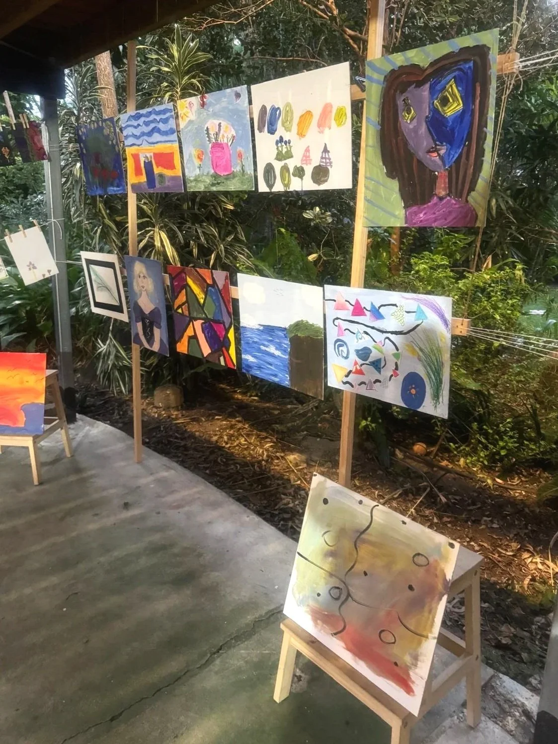 Artworks displayed in garden exhibition