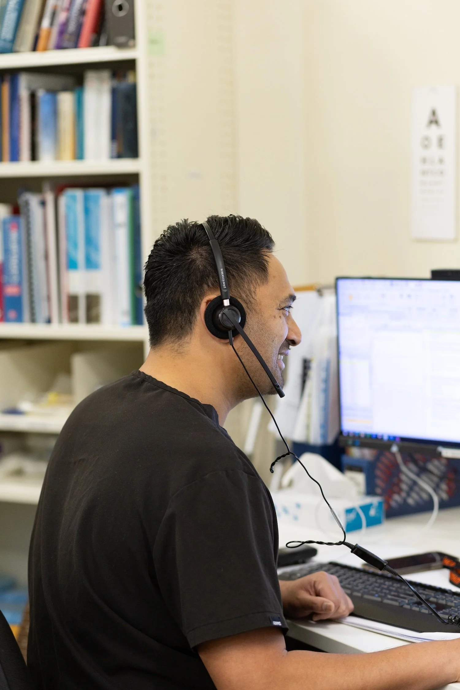 Dr Turuki Tahuri, GP and Owner of Te Wairoa Medical Centre assisting patients over the phone