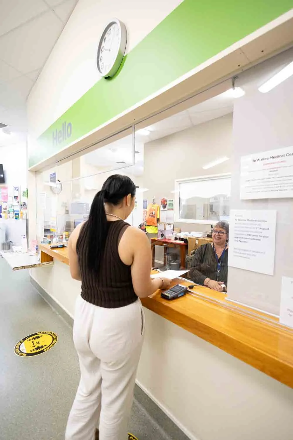 Patient at reception