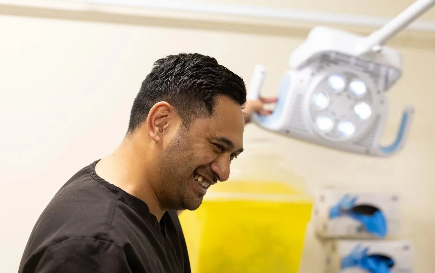 Dr Turuki working in the clinic