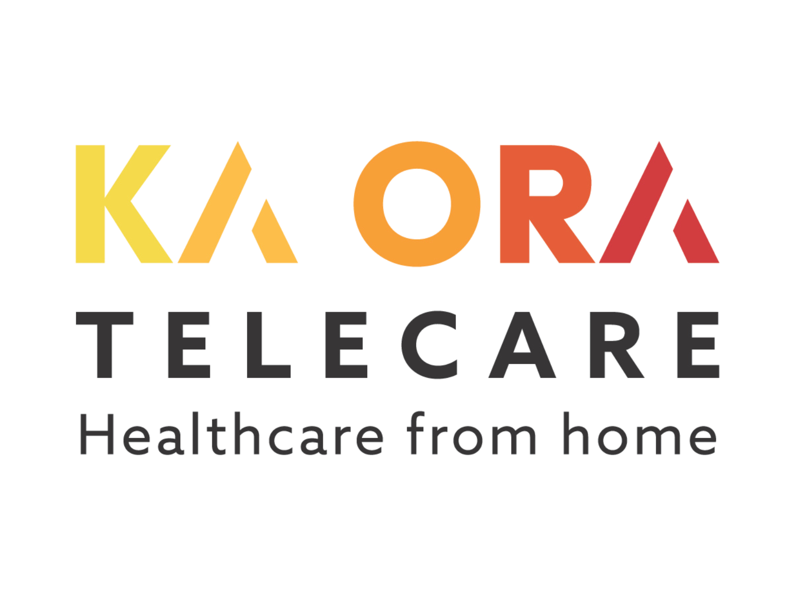 Logo for Ka Ora Telecare with the tagline 'Healthcare from home'
