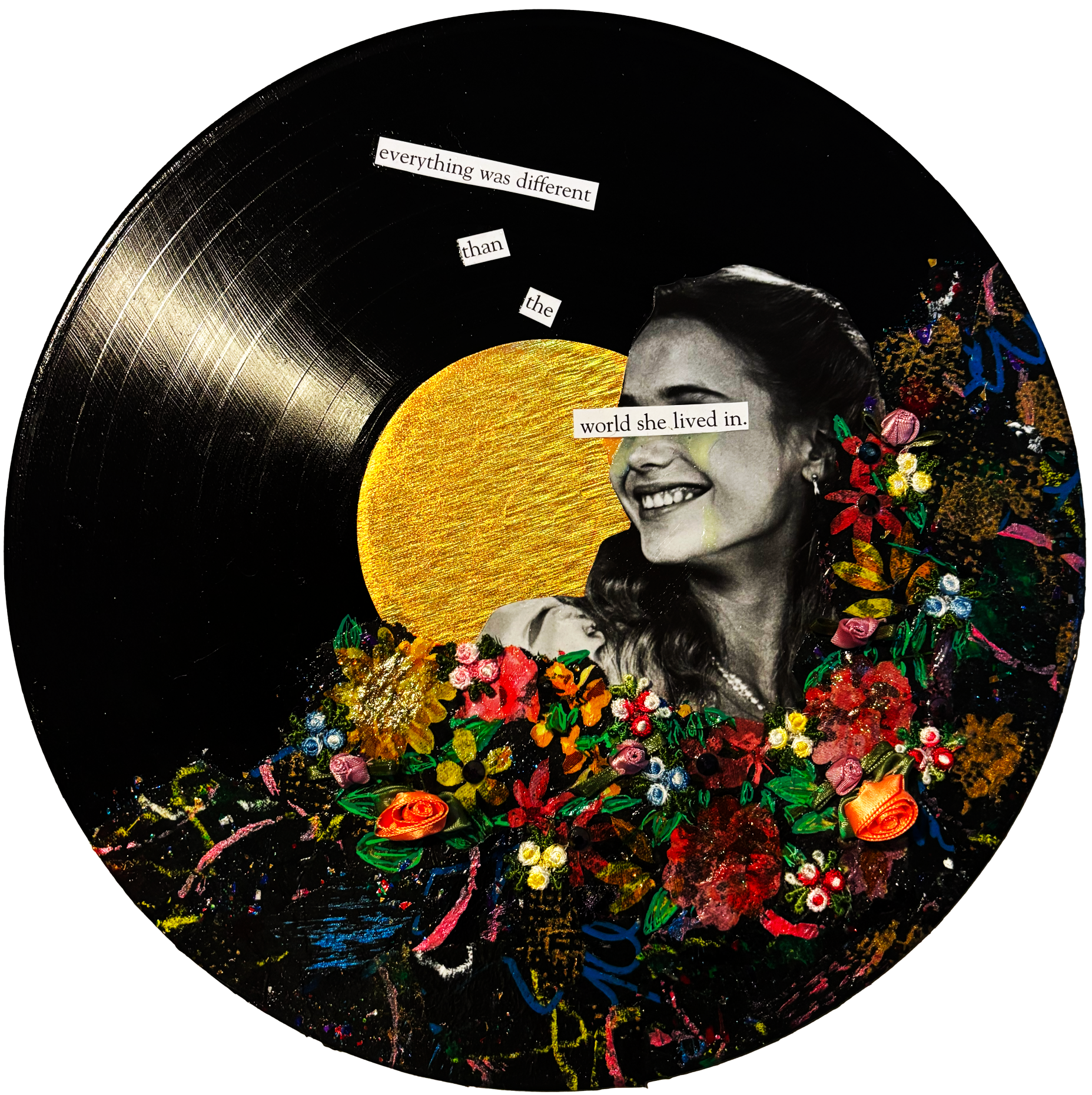 'In A World Of My Own' (mixed-media on vinyl)
| Community Threads Exhibit, 2025