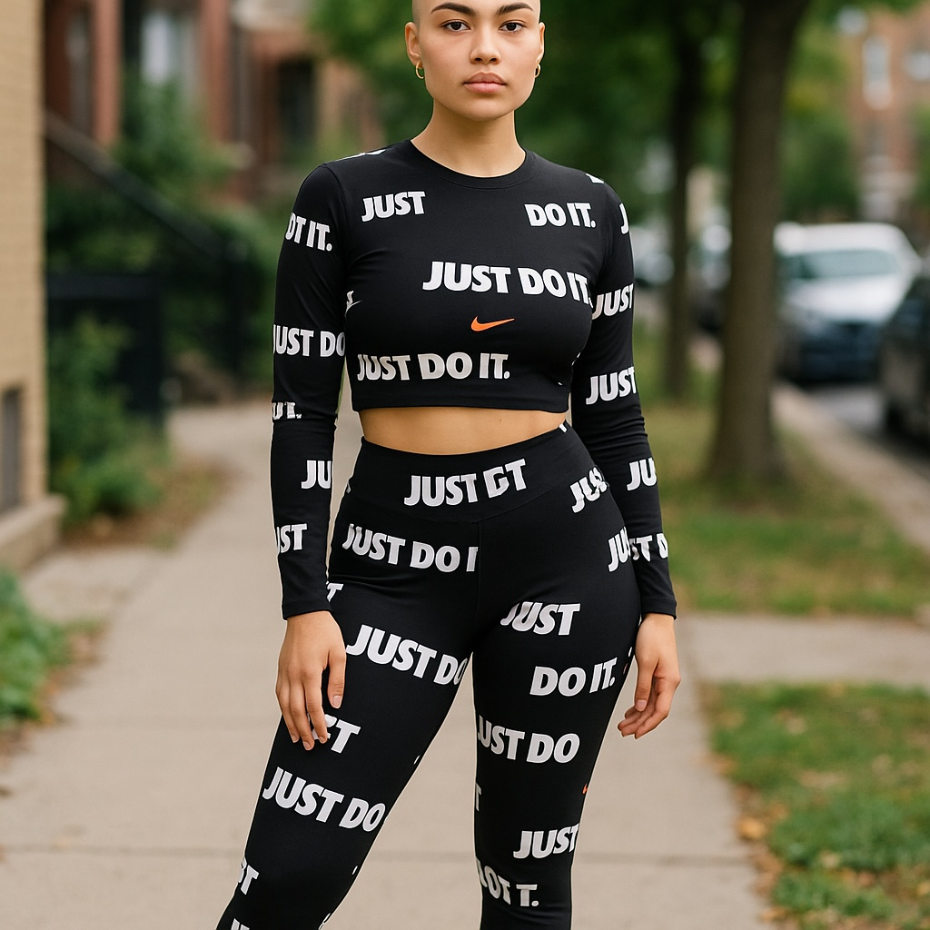 “Just Do It” Two-Piece Set – Sporty Luxe Tank & Pants in Black or Royal Blue