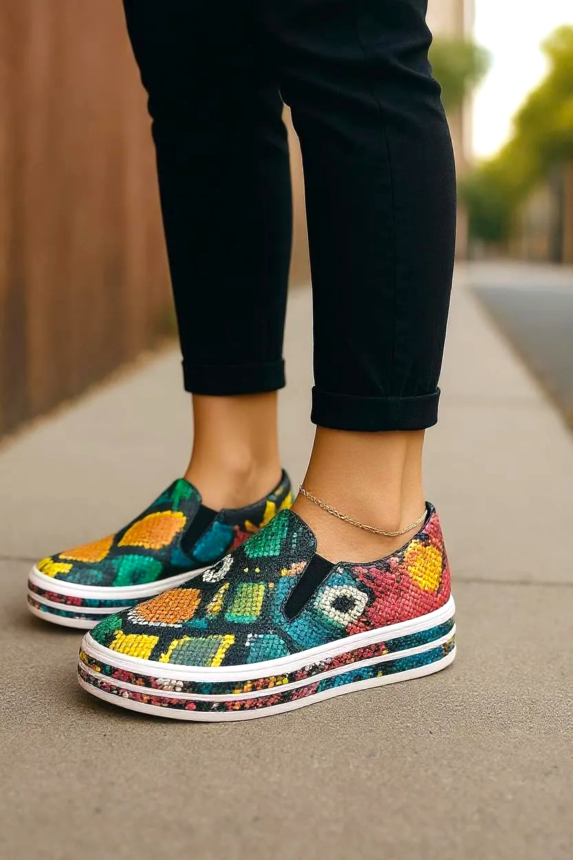 Urban Mosaic Platform Slip-Ons