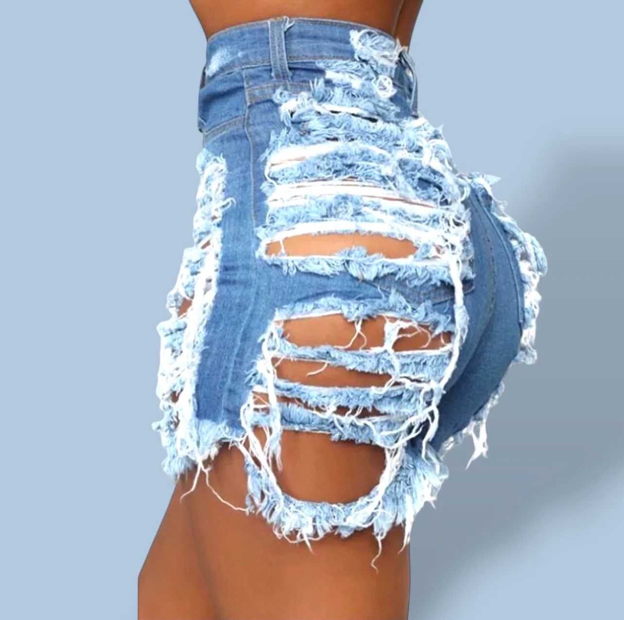 Flirt Factor Shorts — Light-Wash, Curve-Hugging & Boldly Distressed