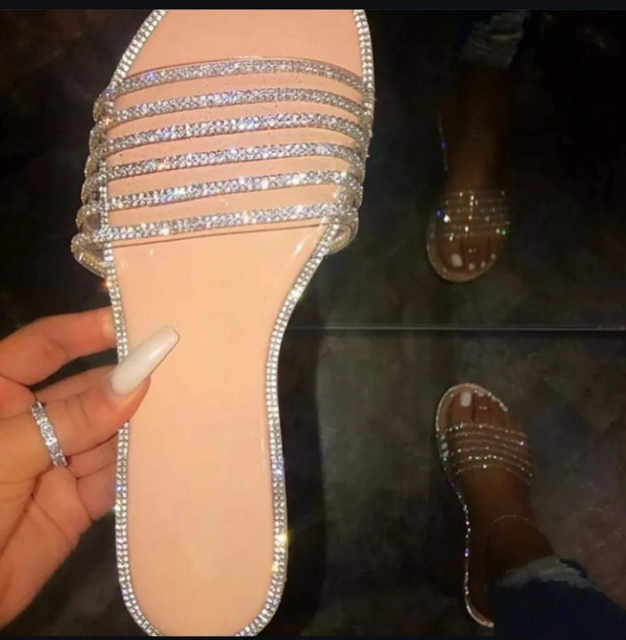 slippers with rolls of diamonds.JPG