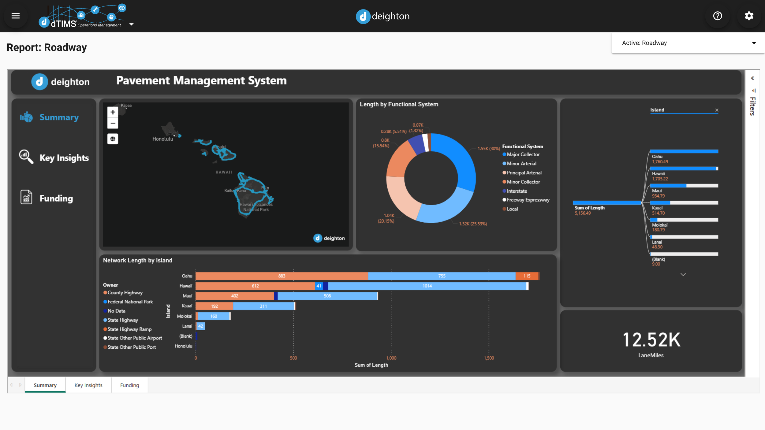 A software image of dTIMS OM showing the reporting pages