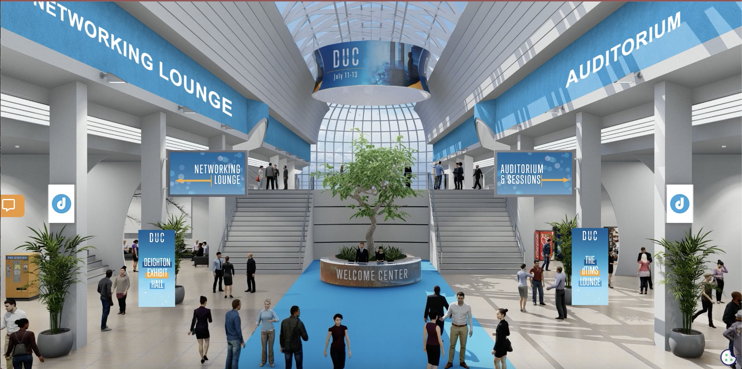 The main lobby of the DUC2022 virtual venue.
