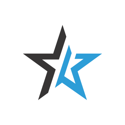 Blue and black star icon