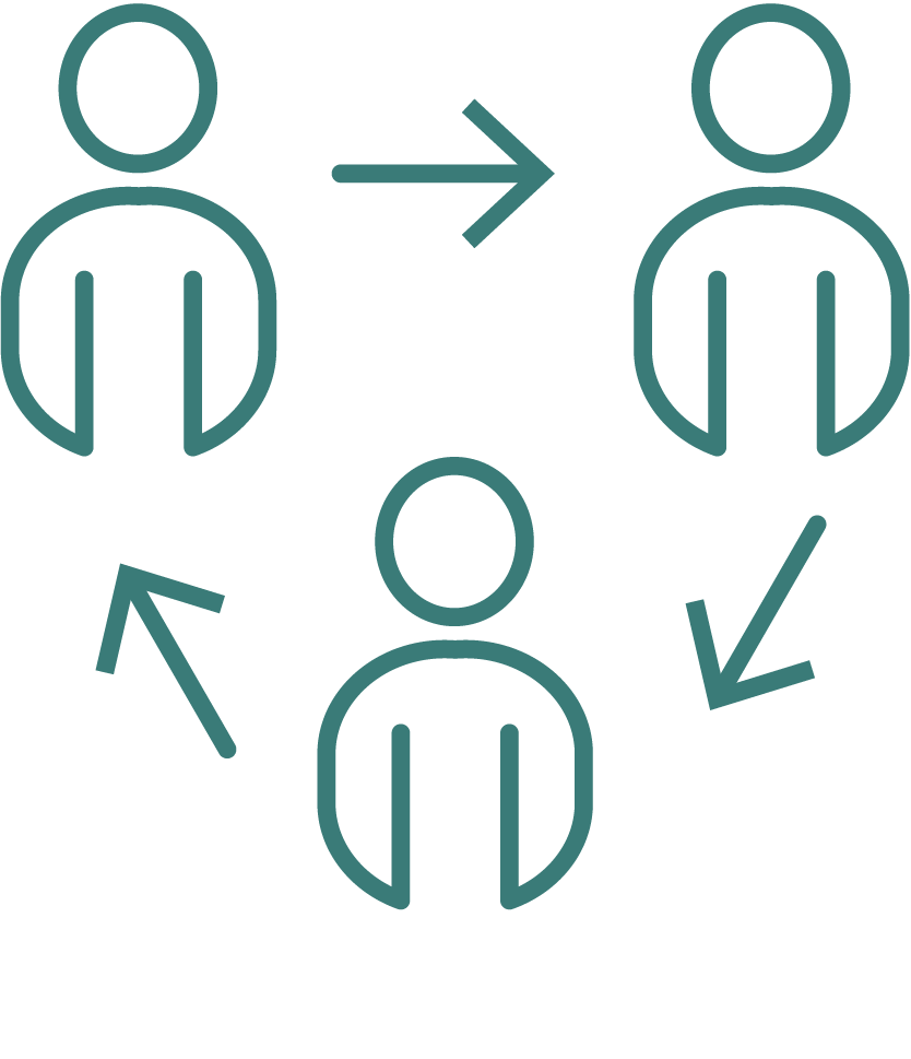 Icon that represents activation and collaboration with aligned regional businesses.