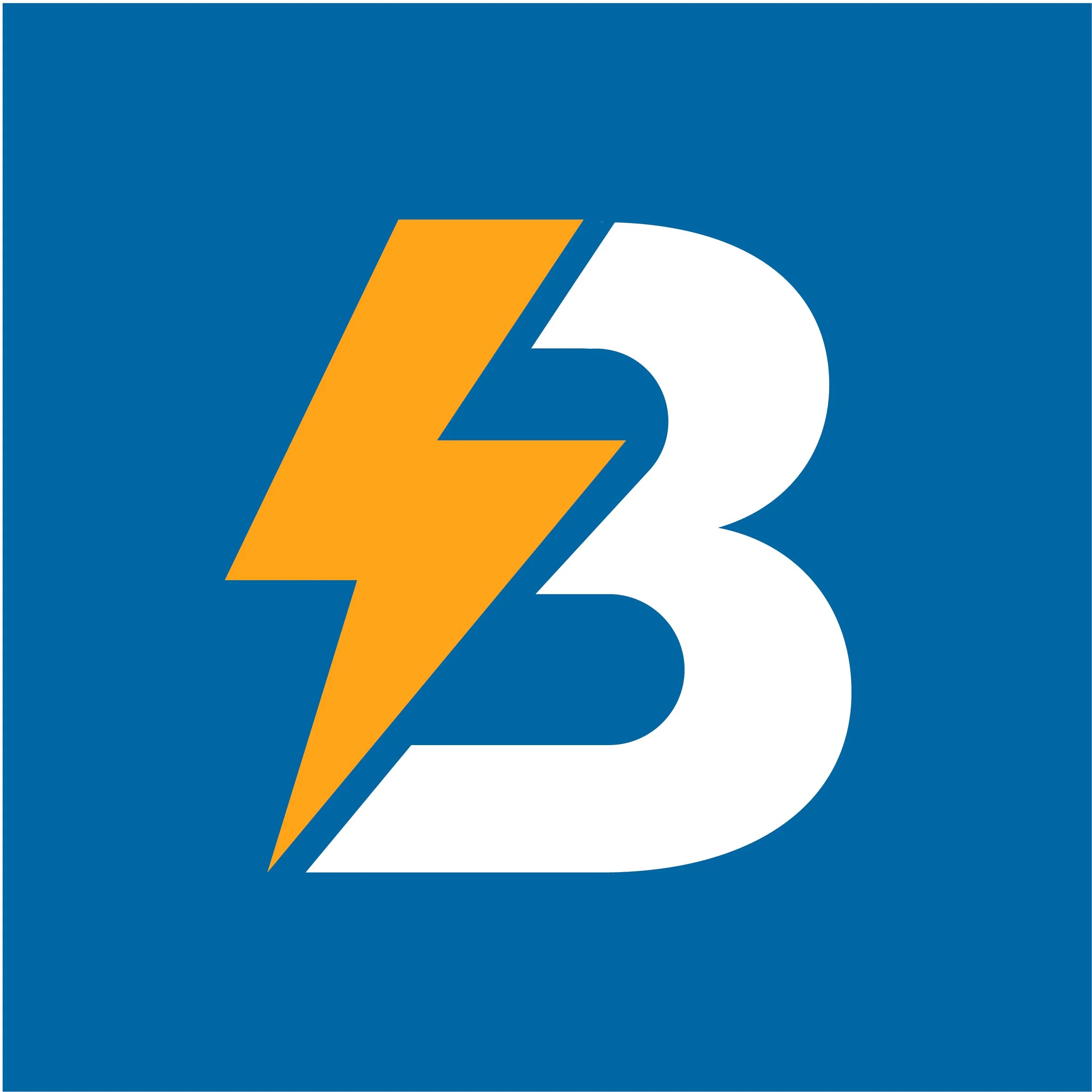 Number 3 with a yellow lightning bolt in the middle, on a blue background.