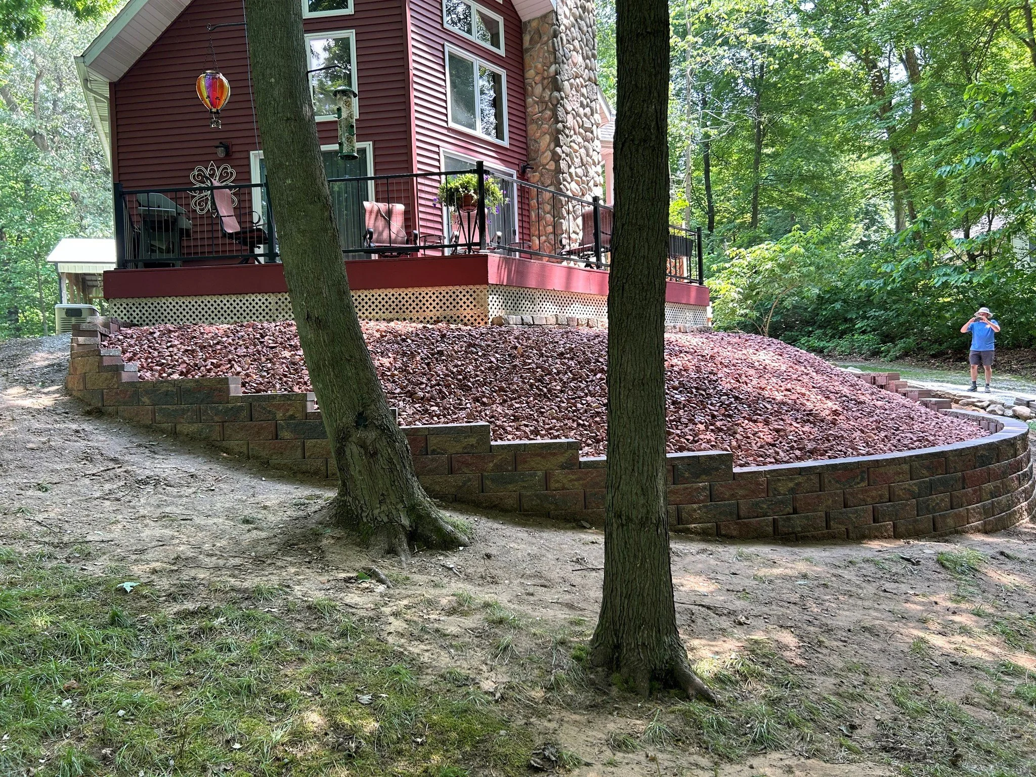 River Rock Installation/RETAINER WALLS