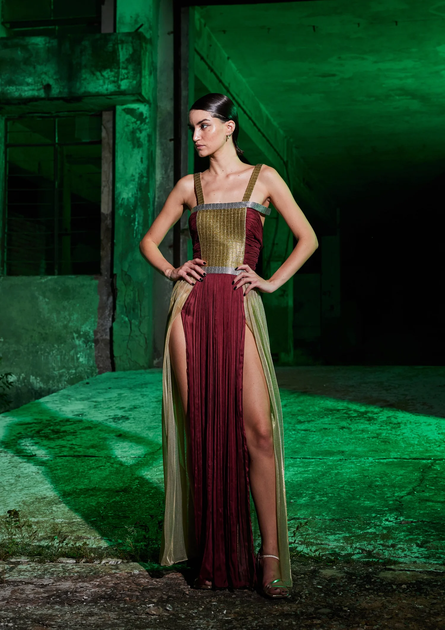 white christmas dresses Double Slit Maxi Dress | Ribbed Summer Bodycon main image 1