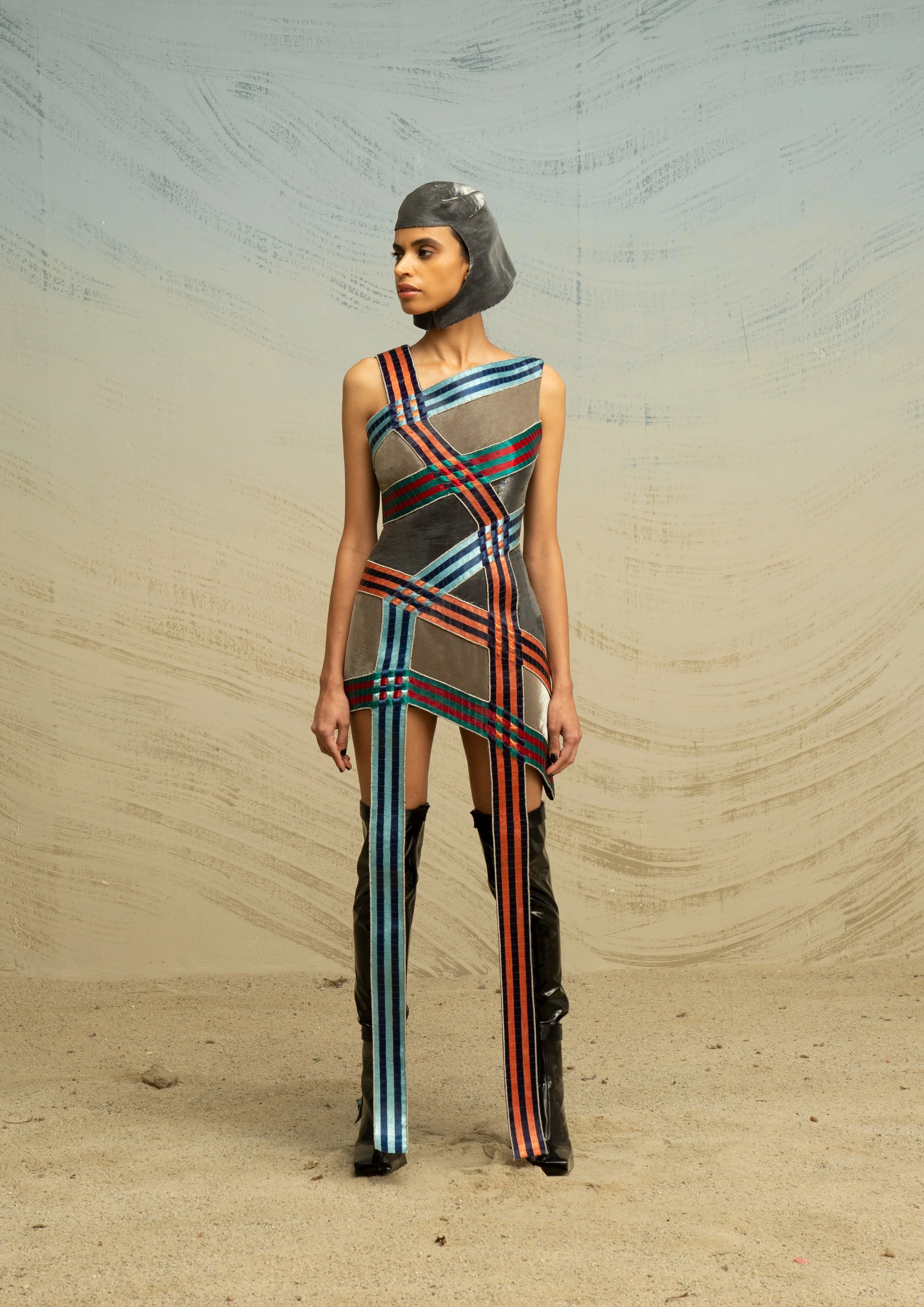 Asymmetric Angular Glass Dress — AKHL