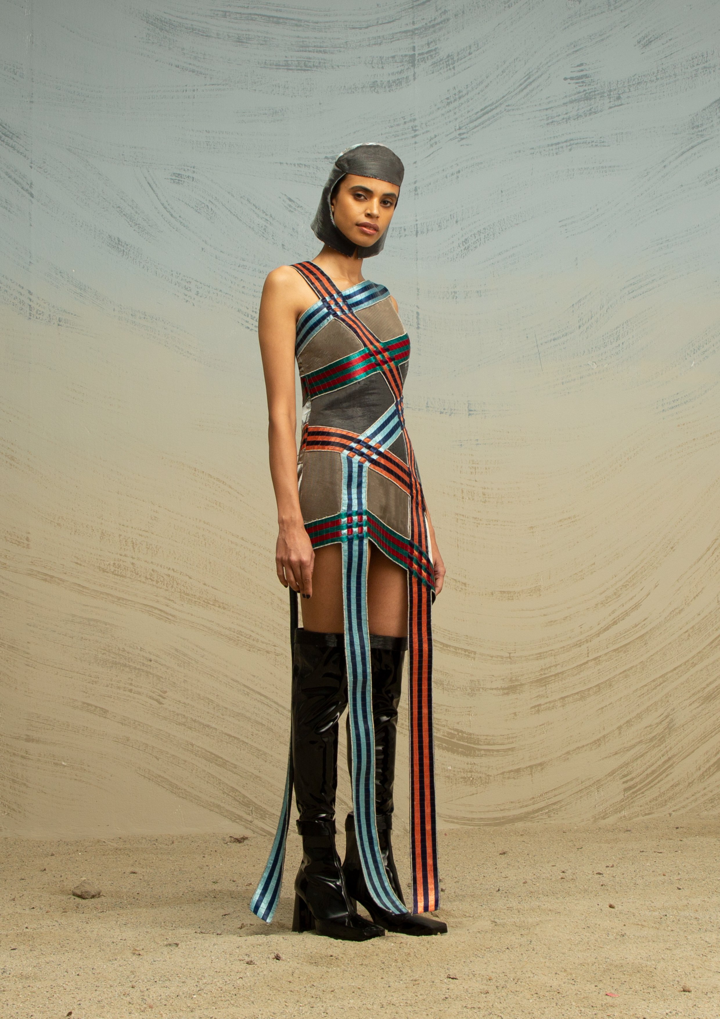 Asymmetric Angular Glass Dress — AKHL