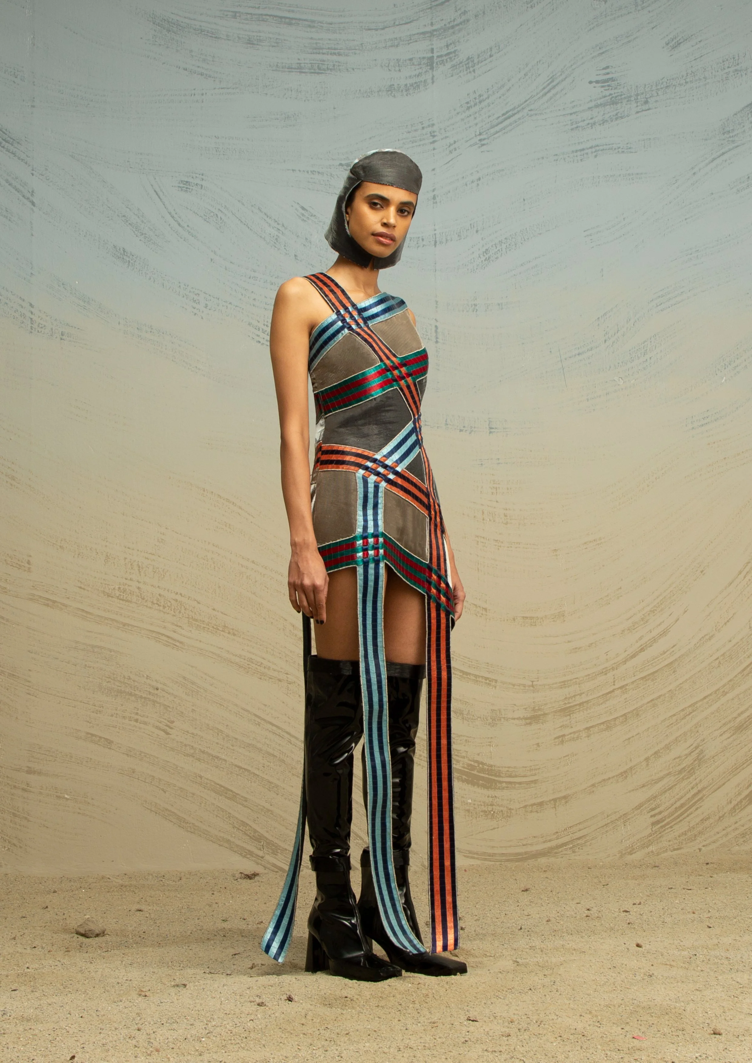 Asymmetric Angular Glass Dress — AKHL