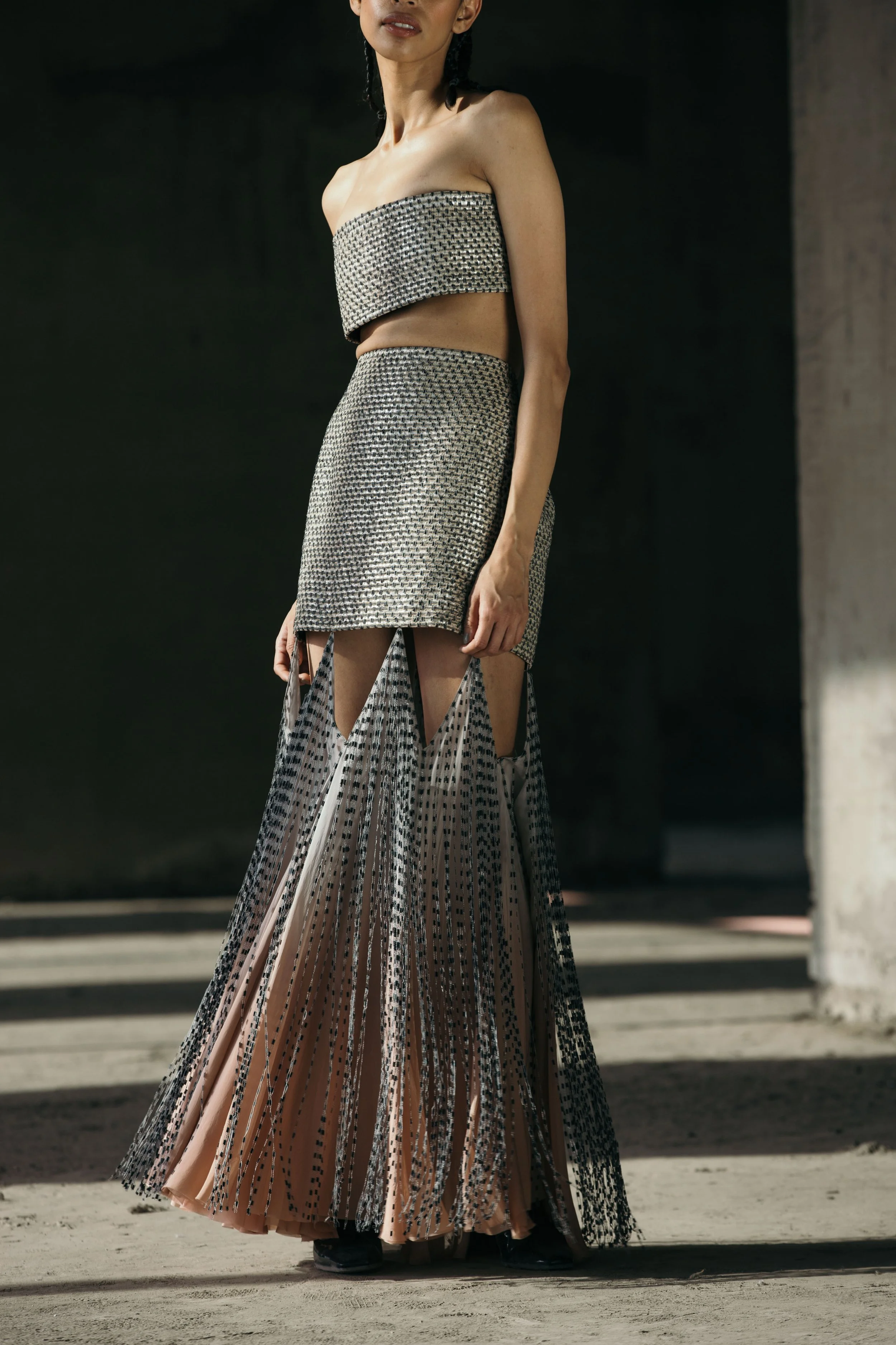 Handwoven Skirt with Fall Panels — AKHL