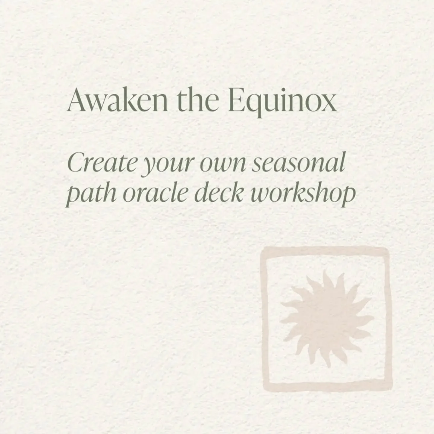 On the Spring Equinox 🌞🌝 , when day and night meet in perfect balance, we&rsquo;ll gather to welcome the energy of spring and awaken our creative power. 

I&rsquo;m very excited to be collaborating with the brilliant Deborah @thechilternsoundspa fo
