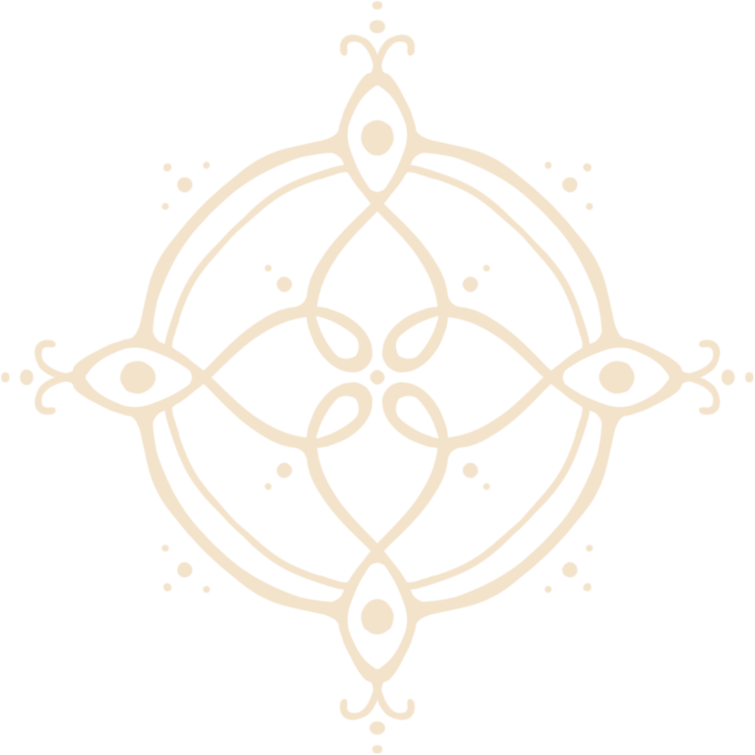 Design géométrique ornemental avec lignes courbes et formes symétriques en couleurs crème et vert lime.