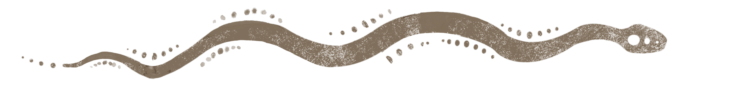 Illustration d'un serpent stylisé avec des motifs de points et de lignes.
