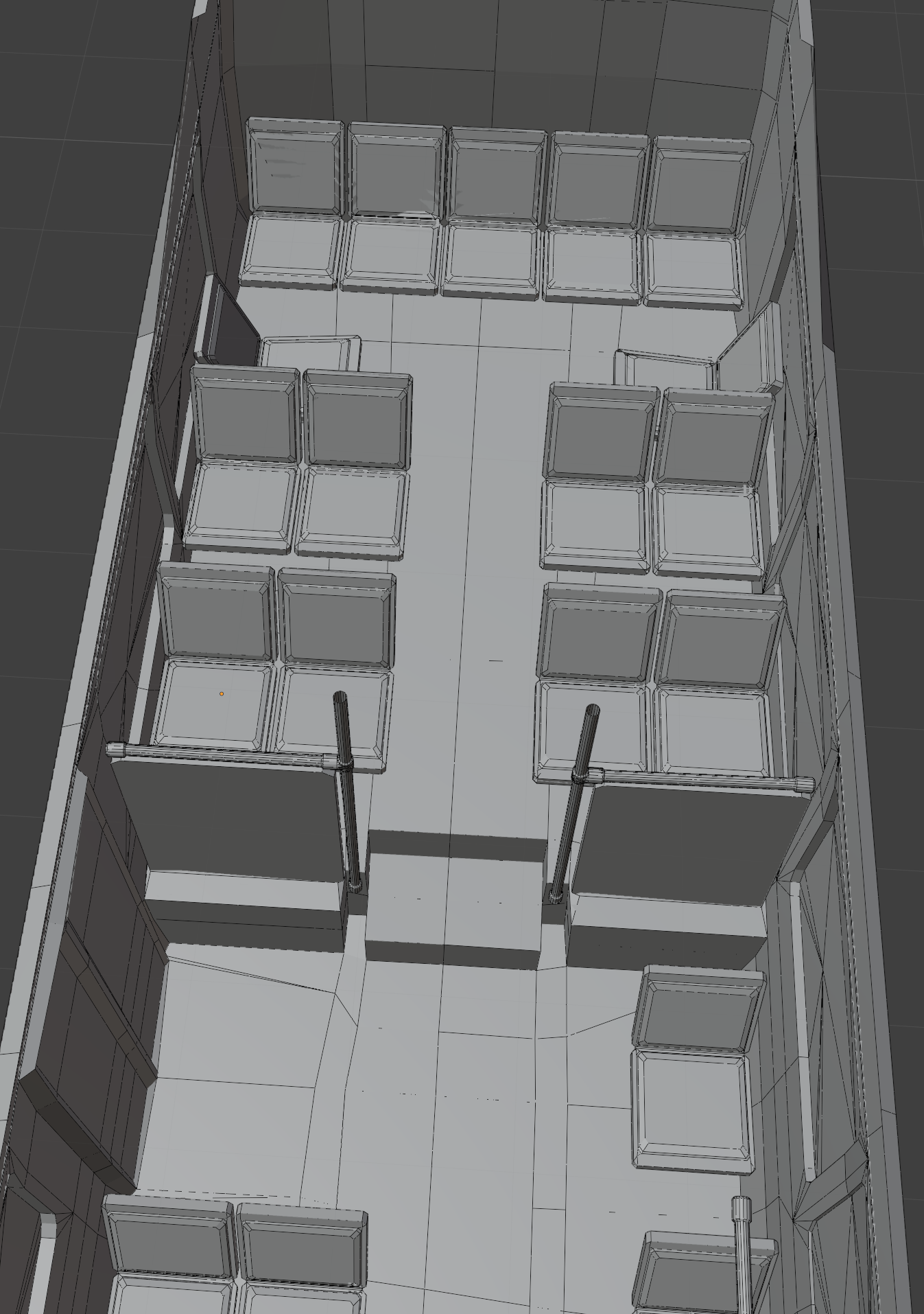 Figuring out inside back space of the bus for the character to hide in.