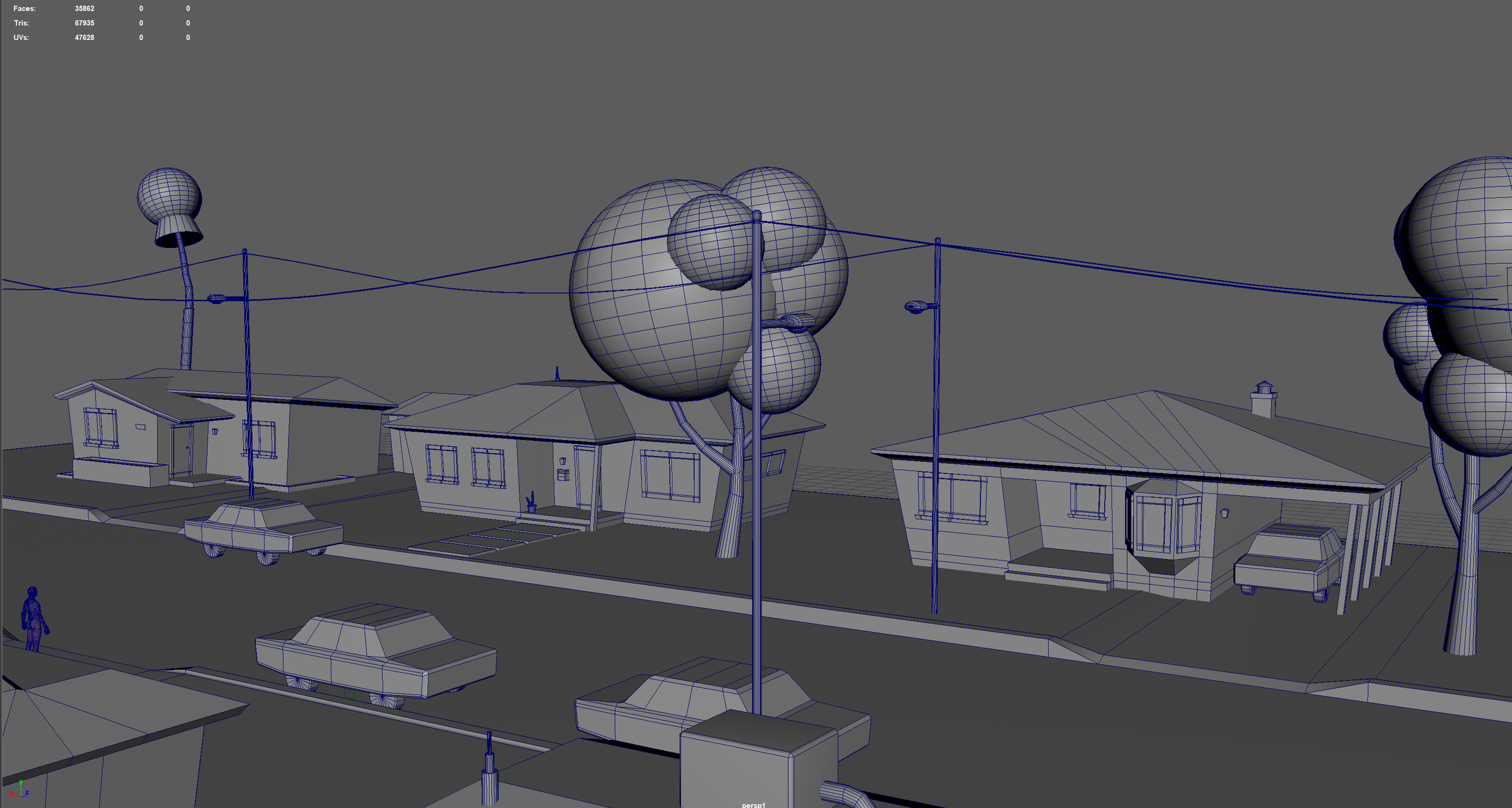 3D block-outs of the street