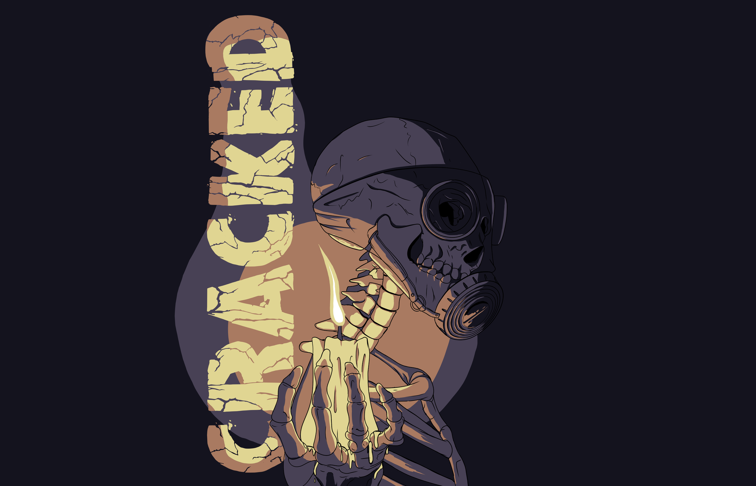 Chosen colourway - combines citrus with flame colours, has enough contrast and punch whilst highlighting the typography.