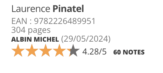 Note Babelio du livre Danser face à l'océan de Laurence Pinatel