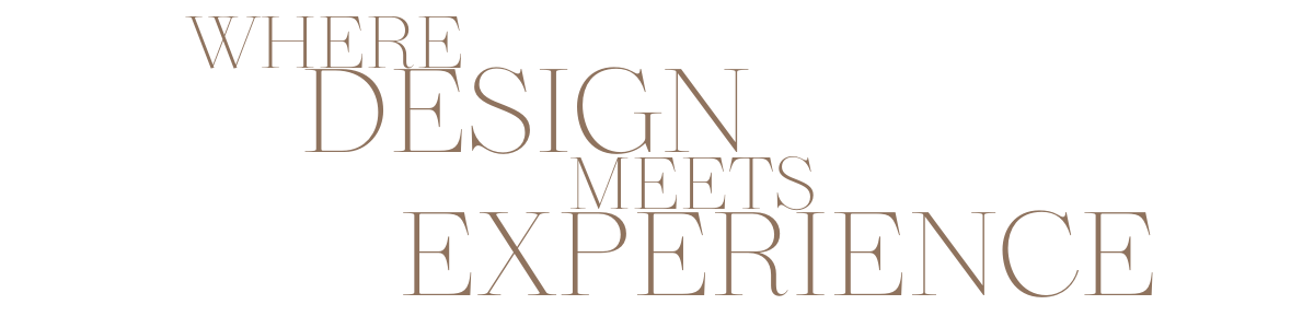 Stylized typography displaying the phrase "Where Design Meets Experience."