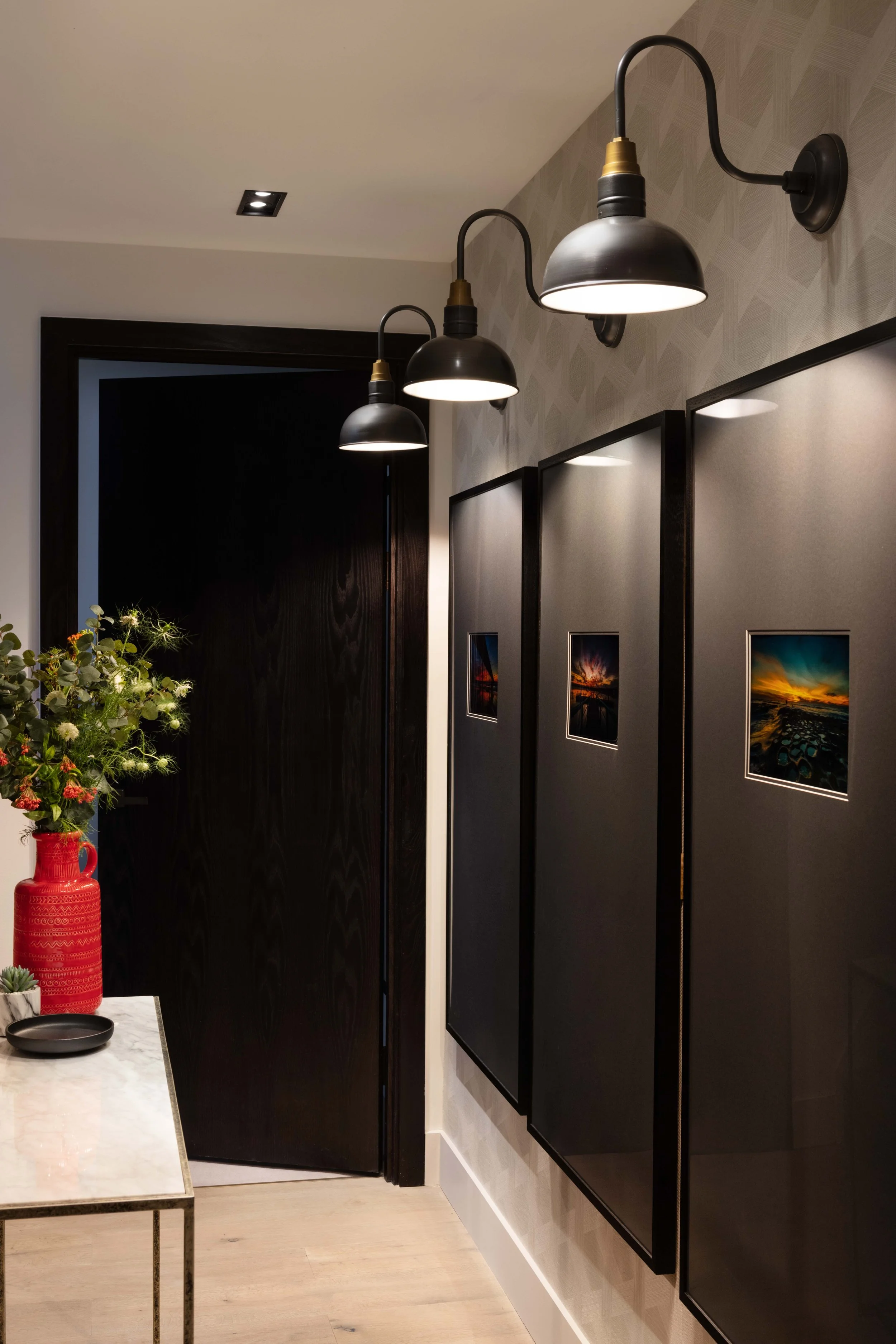 Luxury hallway in a show apartment interior designed in West London
