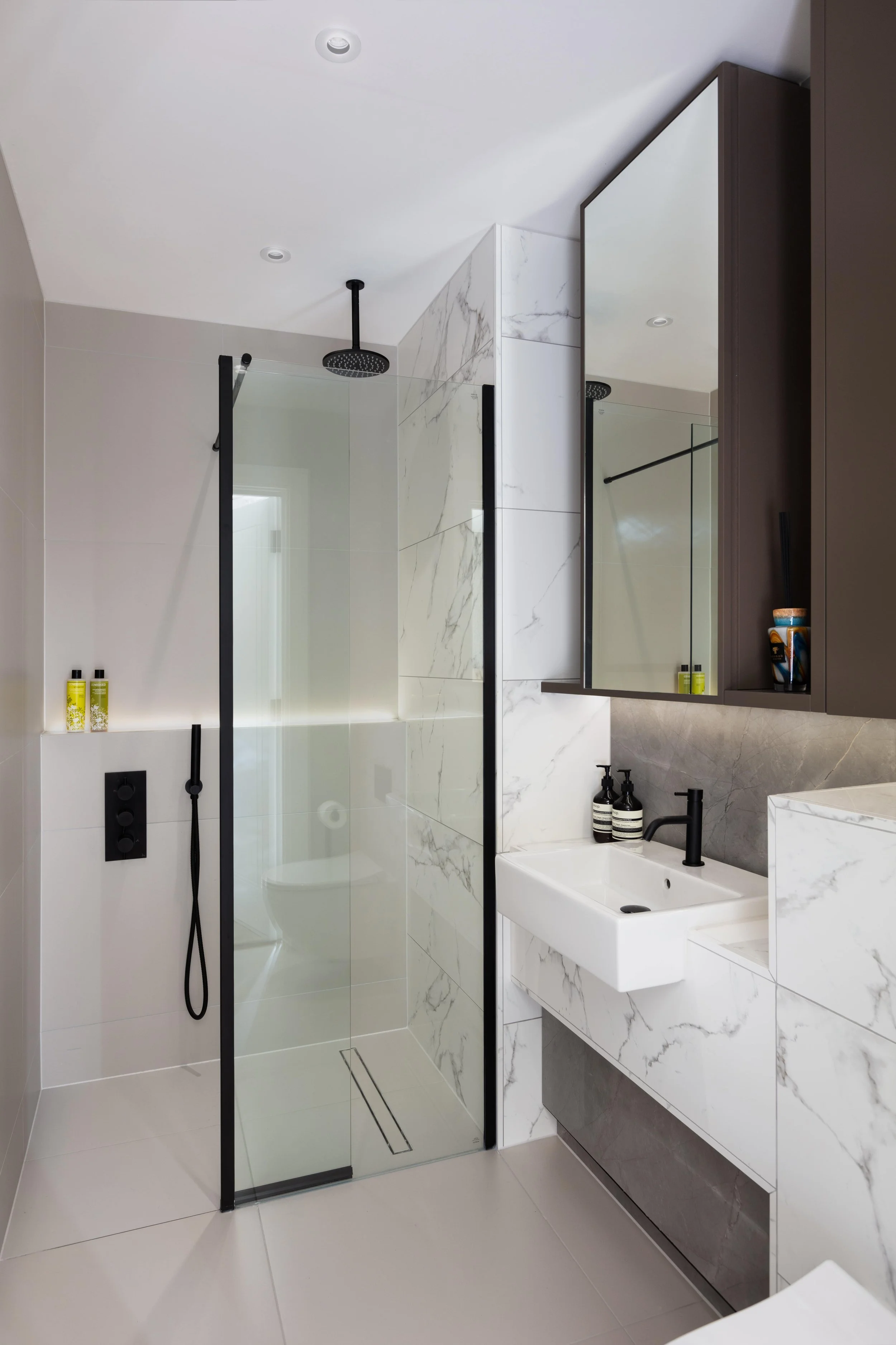 Interior designed bathroom in a show apartment in west London