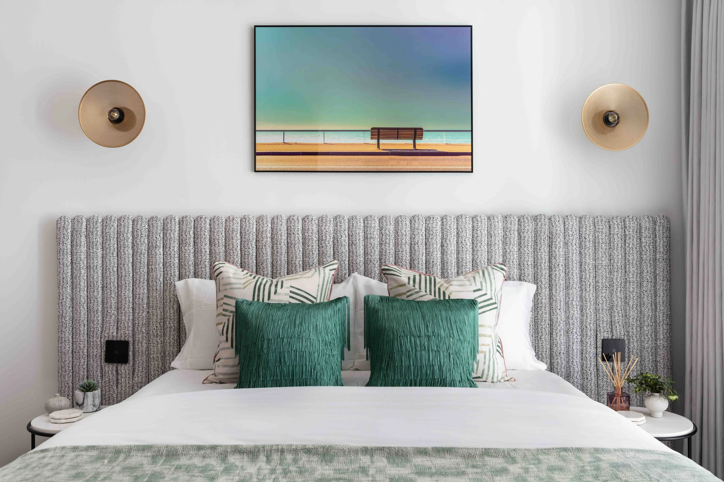Luxury guest bedroom in a show apartment interior designed west London